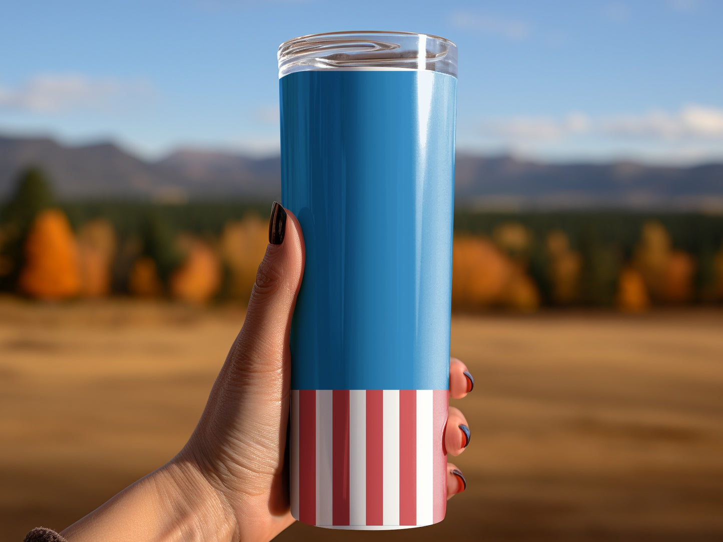 Patriotic Stripes Shield Design Blue White Red Tumblers
