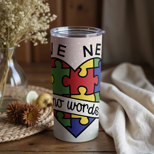 Puzzle Piece Heart Design Insulated Beverage Tumbler