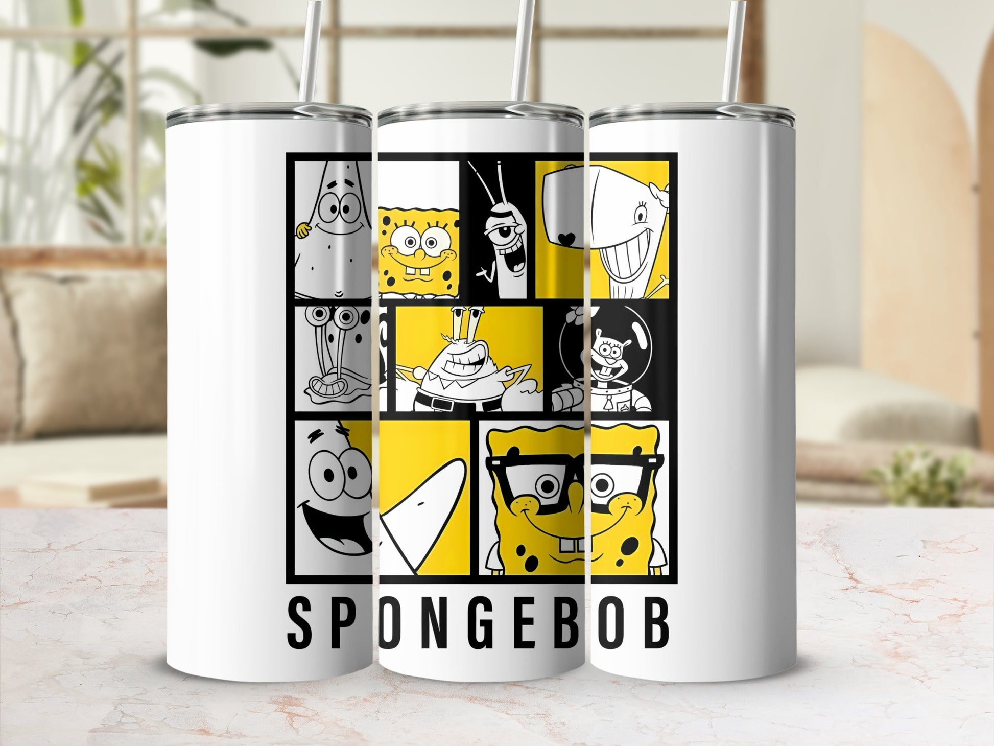 Fun Cartoon Character Montage Stainless Steel Tumbler