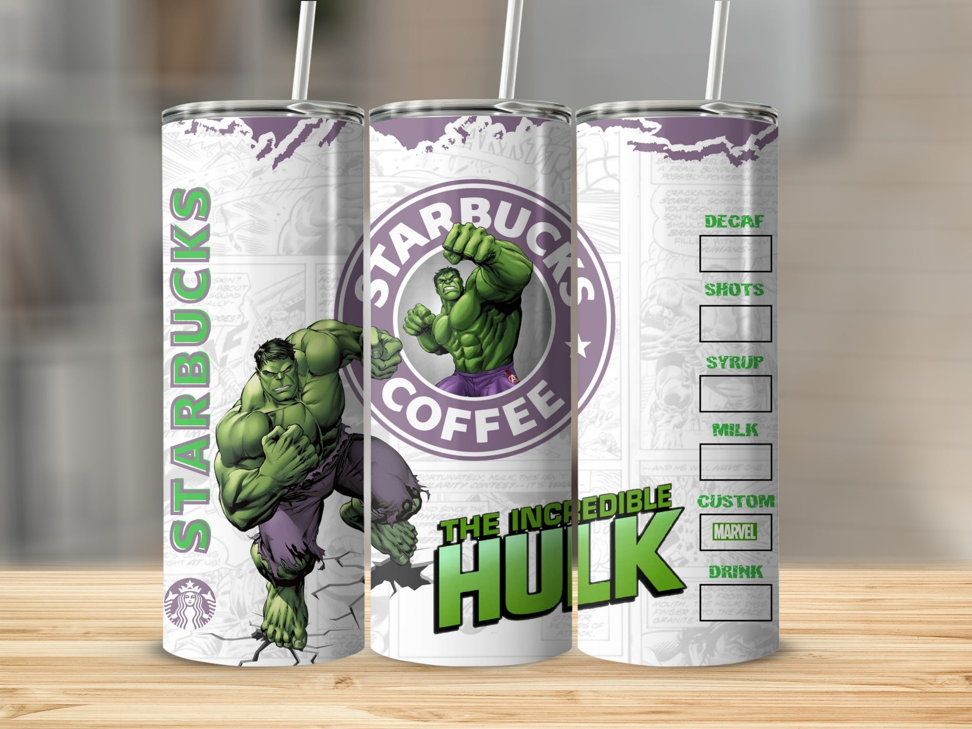 Starbucks Hulk Coffee Custom Marvel Tumbler Cup