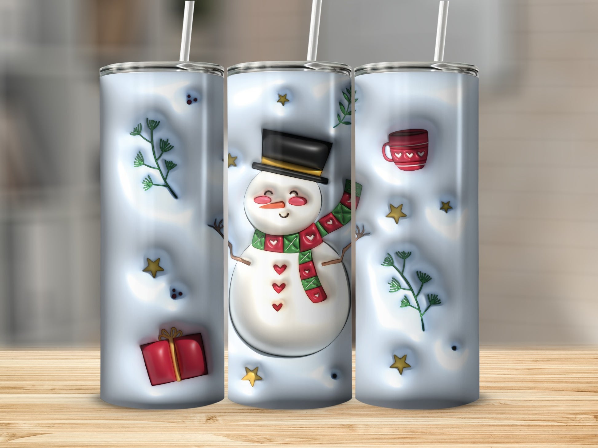 Festive Snowman Christmas Design Holiday Tumbler