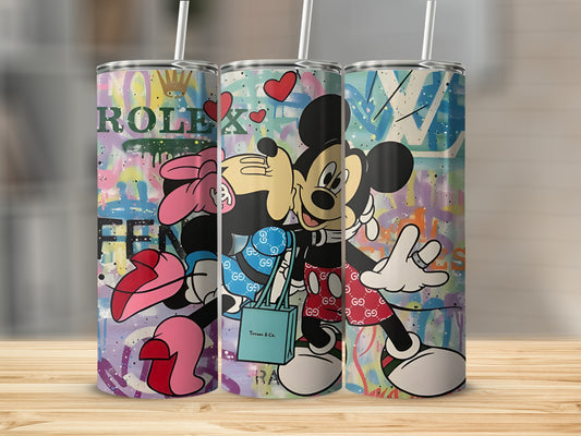 Colorful Mickey and Minnie Mouse Themed Tumbler Set