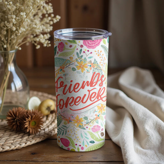 Friends Forever Floral Design Tumbler for Gift Ideas