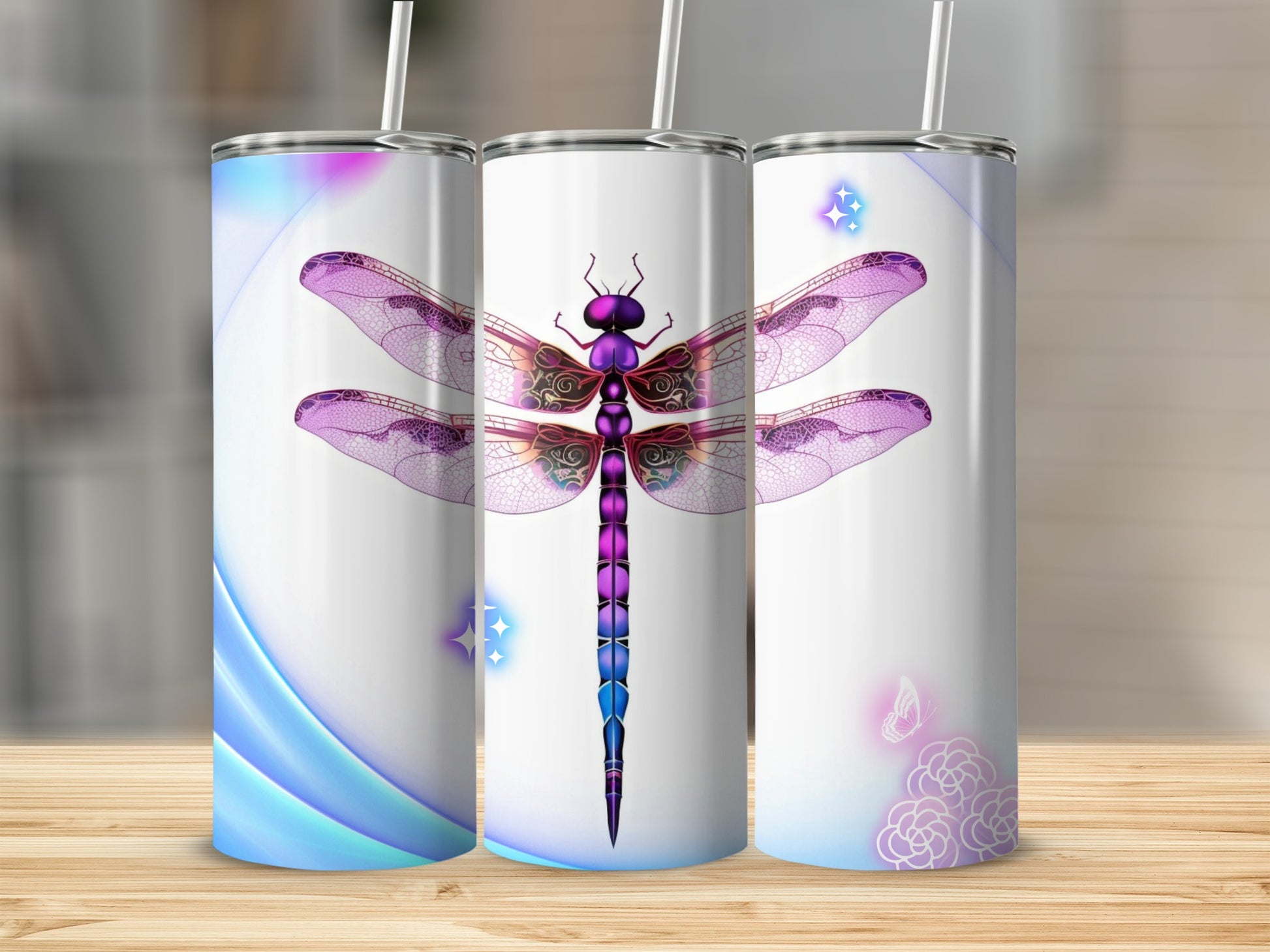 Colorful Dragonfly Art Wrap Tall Drinkware Tumbler