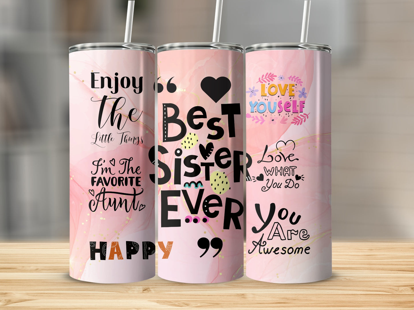 Personalized Best Sister Ever Design Tumbler