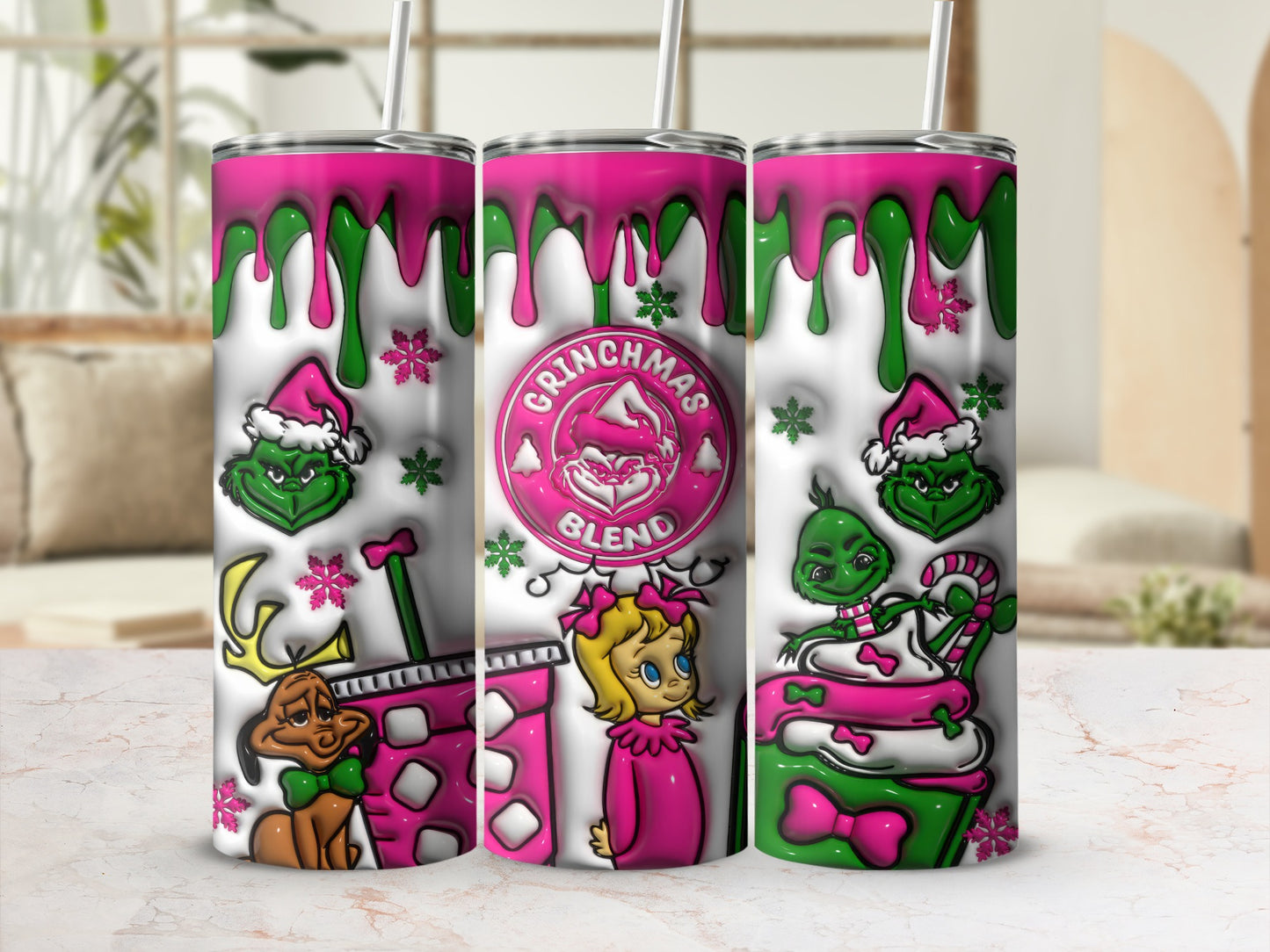 Grinchmas Blend Tumbler with Festive Holiday Design