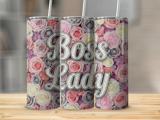 Boss Lady Floral Design Insulated Tumbler Cup