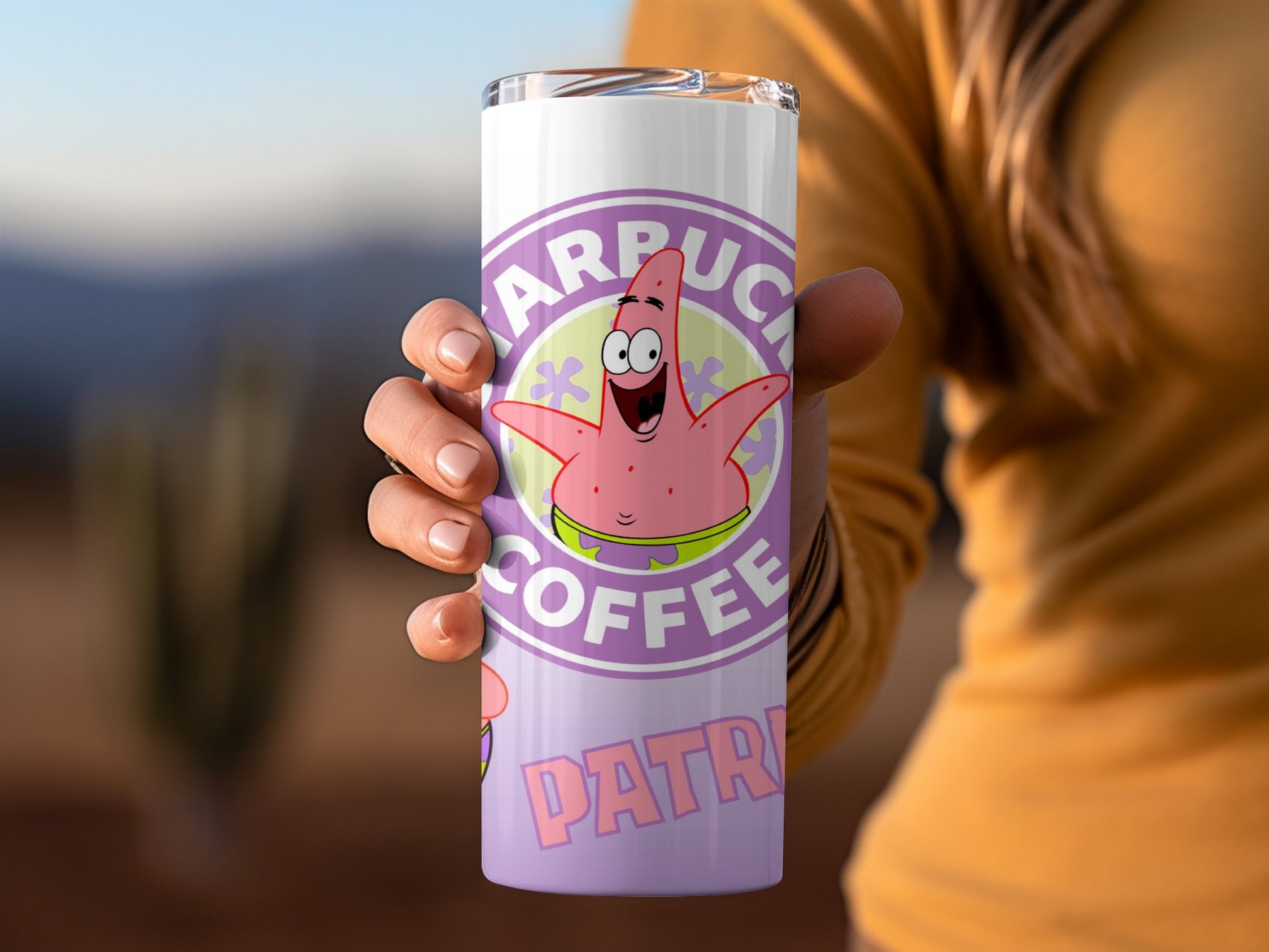 Starbuck Coffee Patrick Star Travel Tumbler