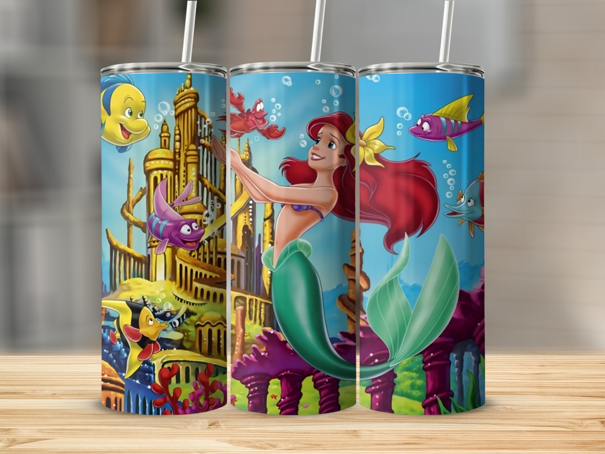 The Little Mermaid Underwater Scene Tumbler