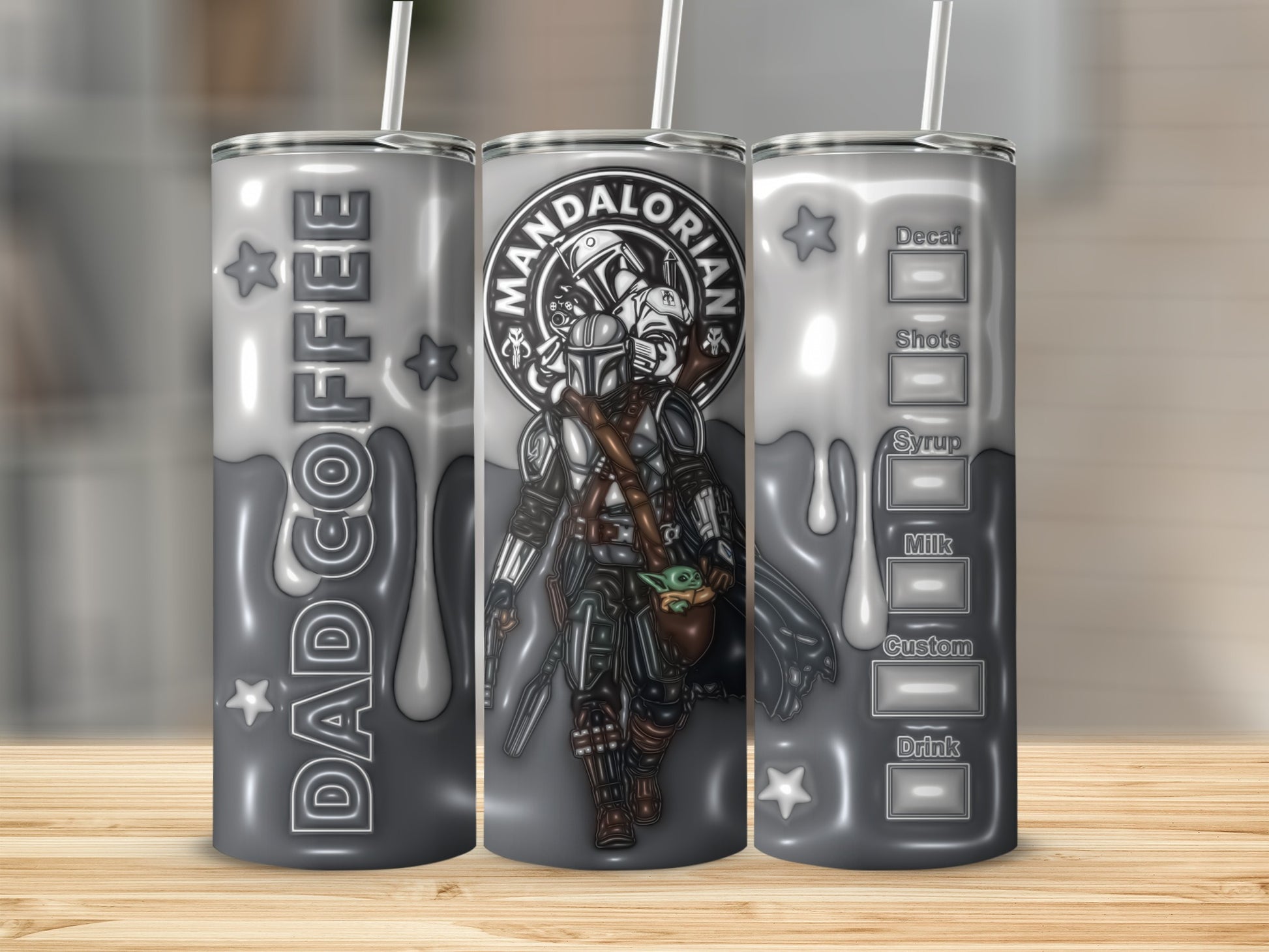 Mandalorian Dad Coffee Customizable Drinkware Product