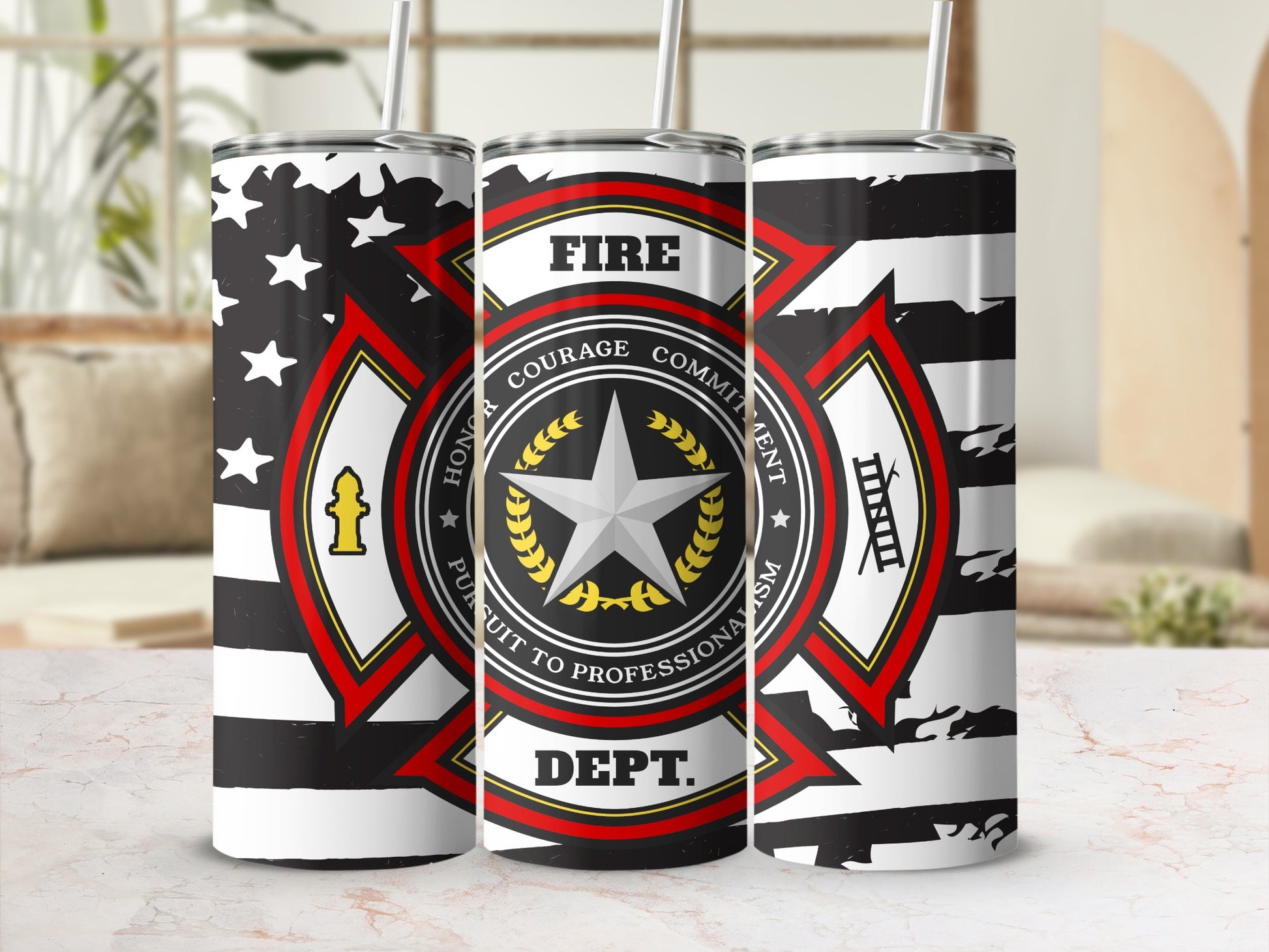 Fire Dept. Honor Courage Commitment Tumbler