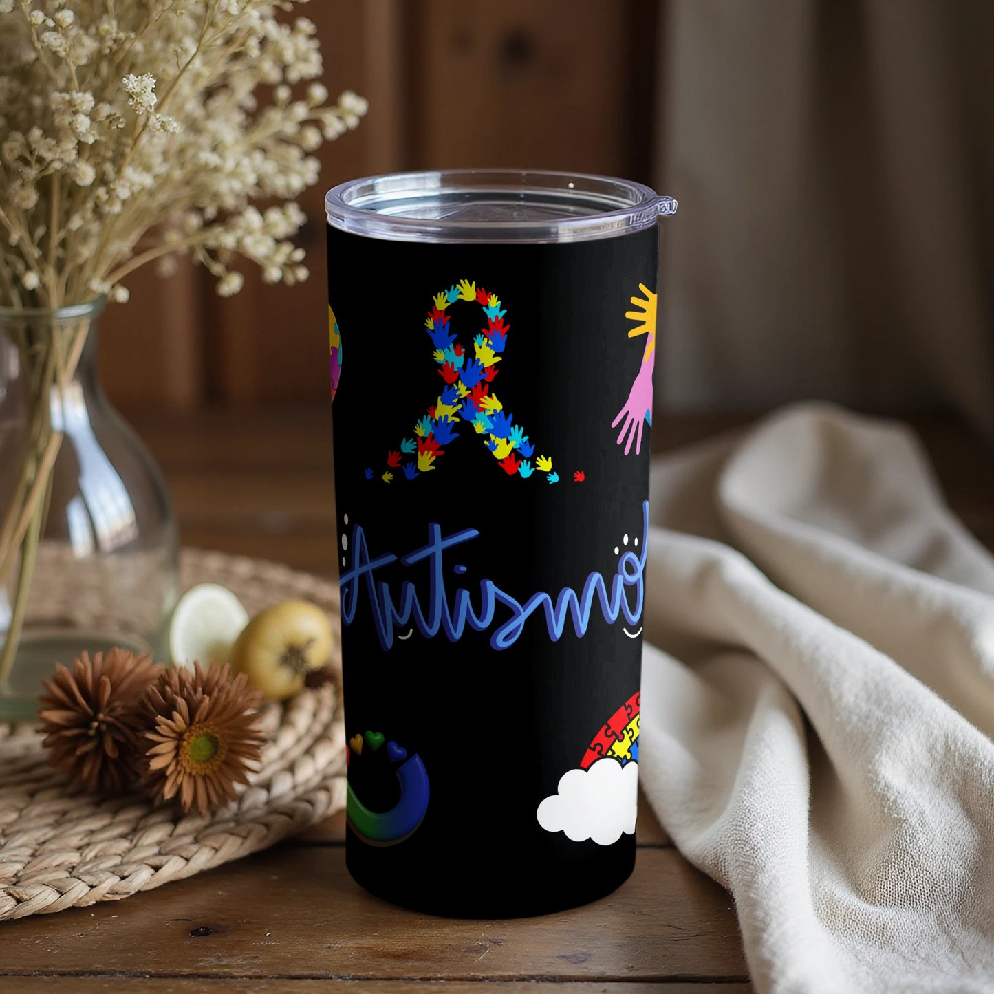 Colorful Autism Awareness Design Tumbler for Daily Use