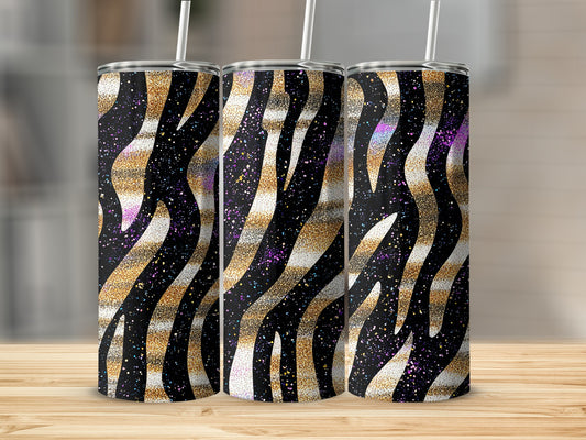 Glittery Zebra Stripes Design Tumbler Product