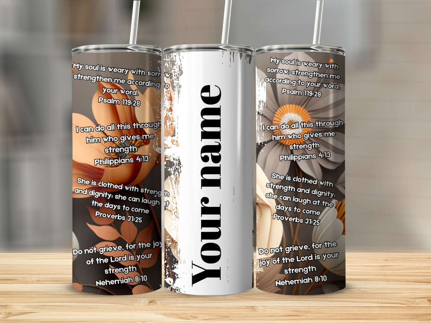 Motivational Christian Quotes Personalized Tumbler