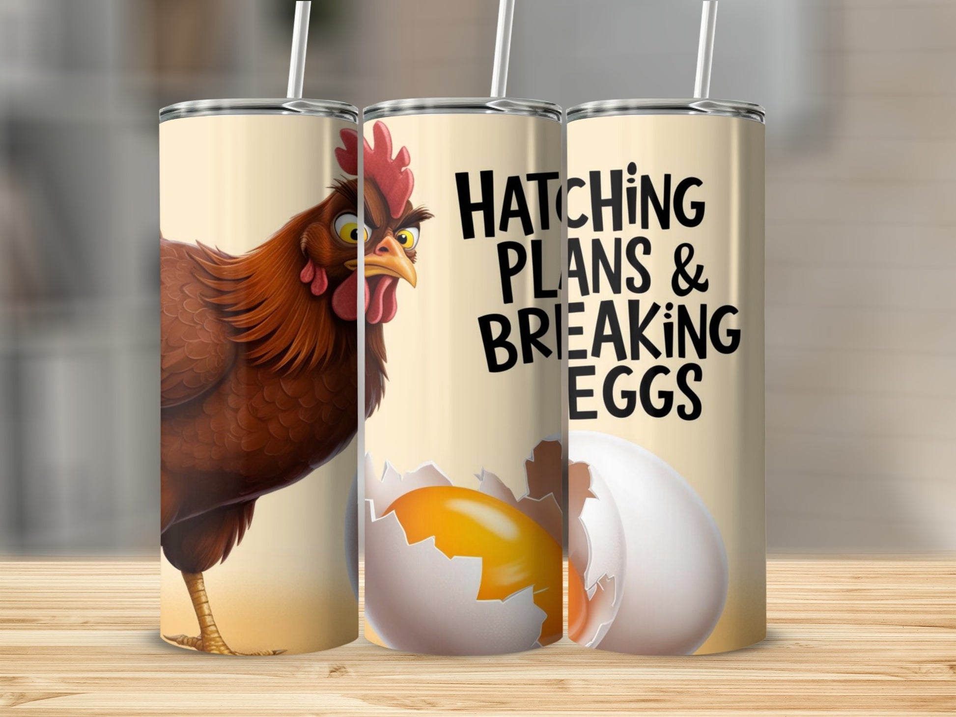Hatching Plans and Breaking Eggs Chicken Design Tumbler
