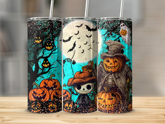 Spooky Halloween Pumpkin and Ghost Tumbler Product