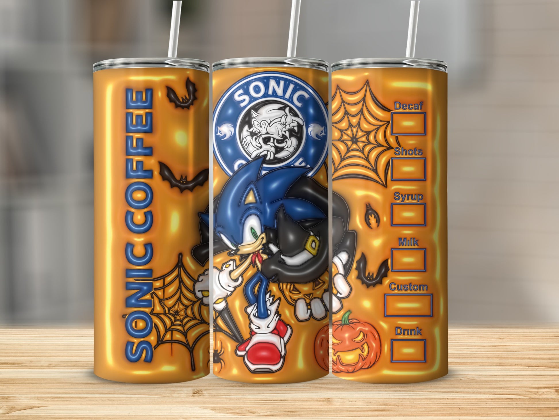 Sonic Coffee Halloween Tumbler Custom Drink Options