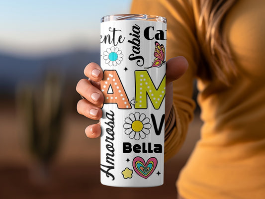 Colorful Spanish Inspirational Words Travel Mug