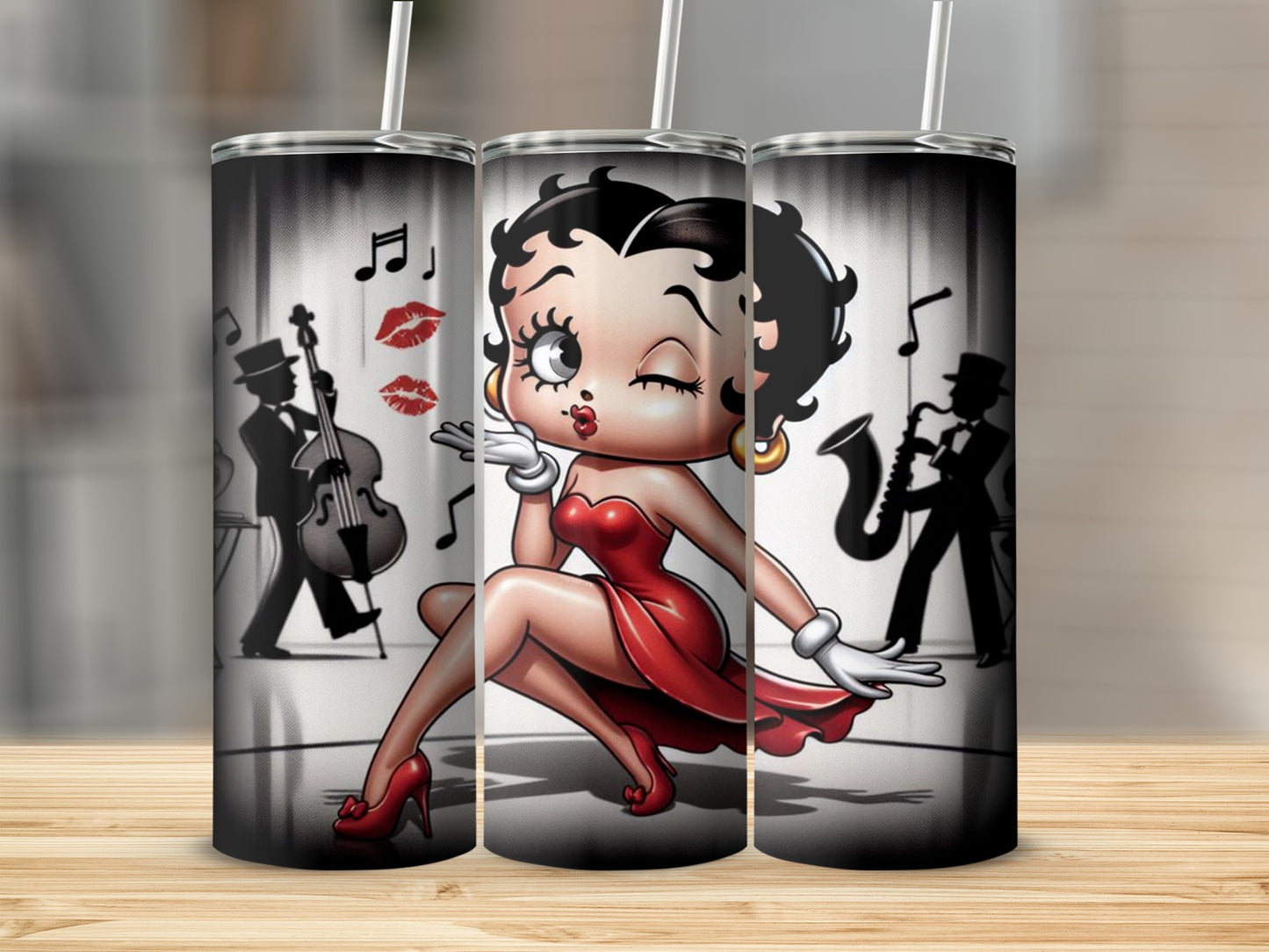 Vintage Jazz Singer Cartoon Character Design Tumbler