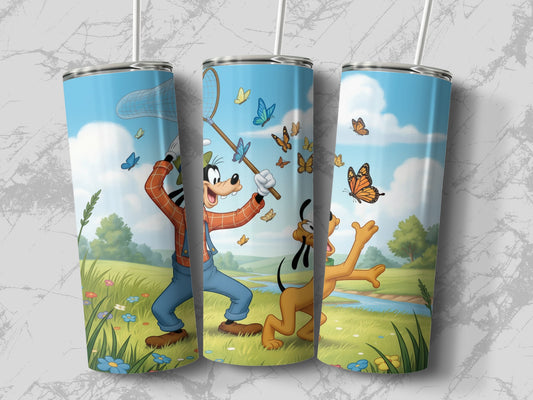 Fun Cartoon Character Scenic Print Insulated Tumbler