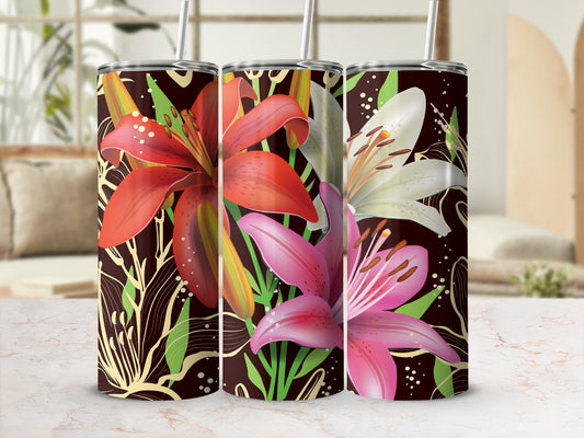 Colorful Floral Print Insulated Tumbler product