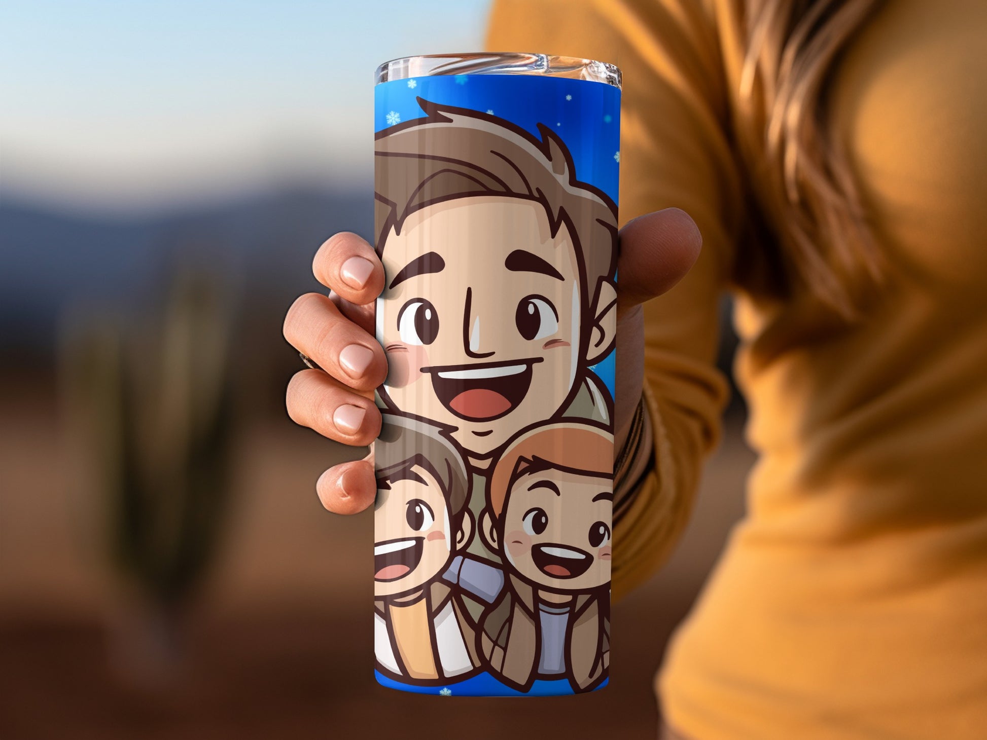 Cartoon Family Design Insulated Travel Tumbler Cup