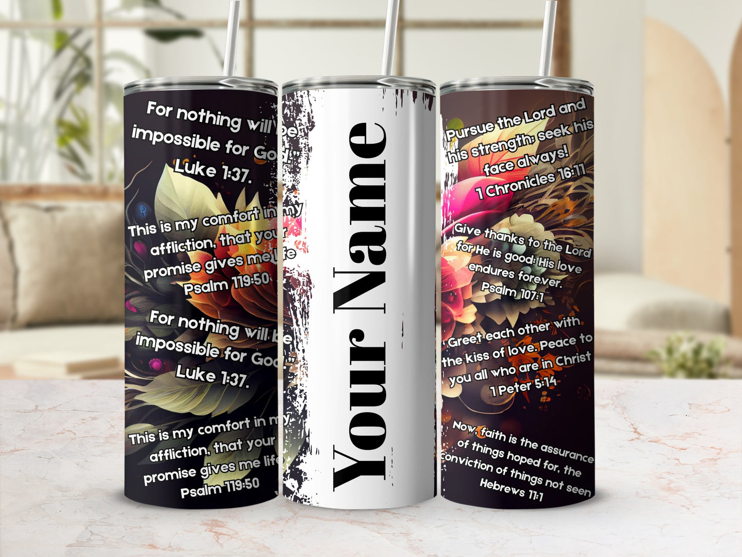 Personalized Inspirational Bible Verses Tumbler Cup