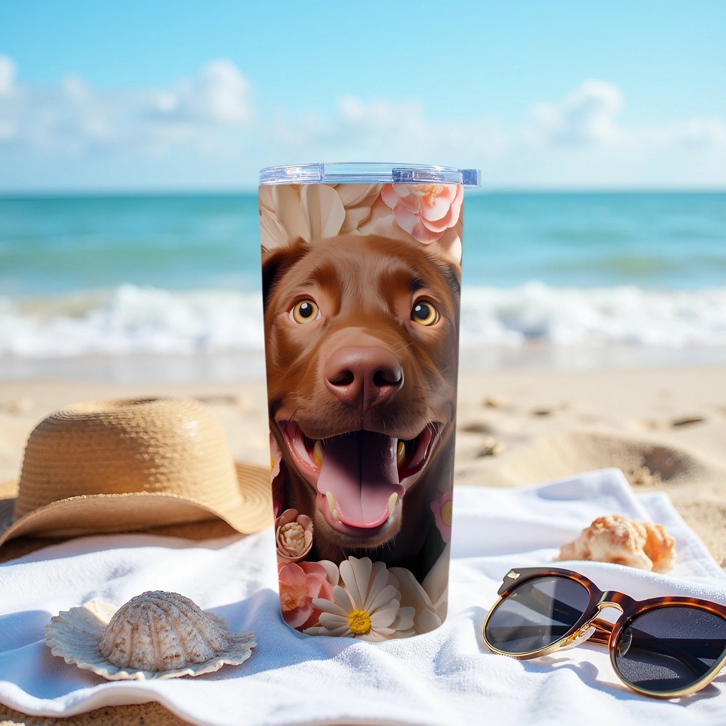 Happy Brown Dog Flowers Tumbler Beach Scene product type
Tumbler
Dog
Labrador
Happy Dog
Brown Dog
Floral Design
Flowers
Beach Theme
Summer Drink
Ocean View
Pet Lover
Animal Print
Cute Dog
Drinkware
Beverage Holder
Travel Mug
Gift Idea
Sunny Vibes
Aesthetic Tumbler
Happy Pet