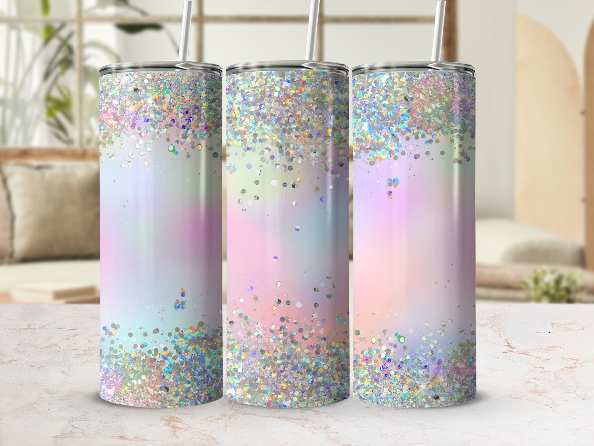 Iridescent Glitter Pastel Ombre Tumbler Sparkle product type