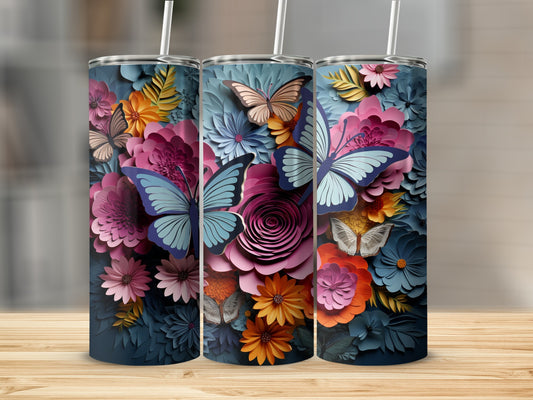 Vibrant Dimensional Papercut Floral Butterfly Design product type
Tumbler
Butterfly
Floral
Papercut
Dimensional
Flowers
Vibrant
Colorful
Artistic
Nature
Drinkware
Beverage
Gift idea
Unique design
Spring theme
Summer vibes
3D effect
Petals
Leaves
Garden inspired
