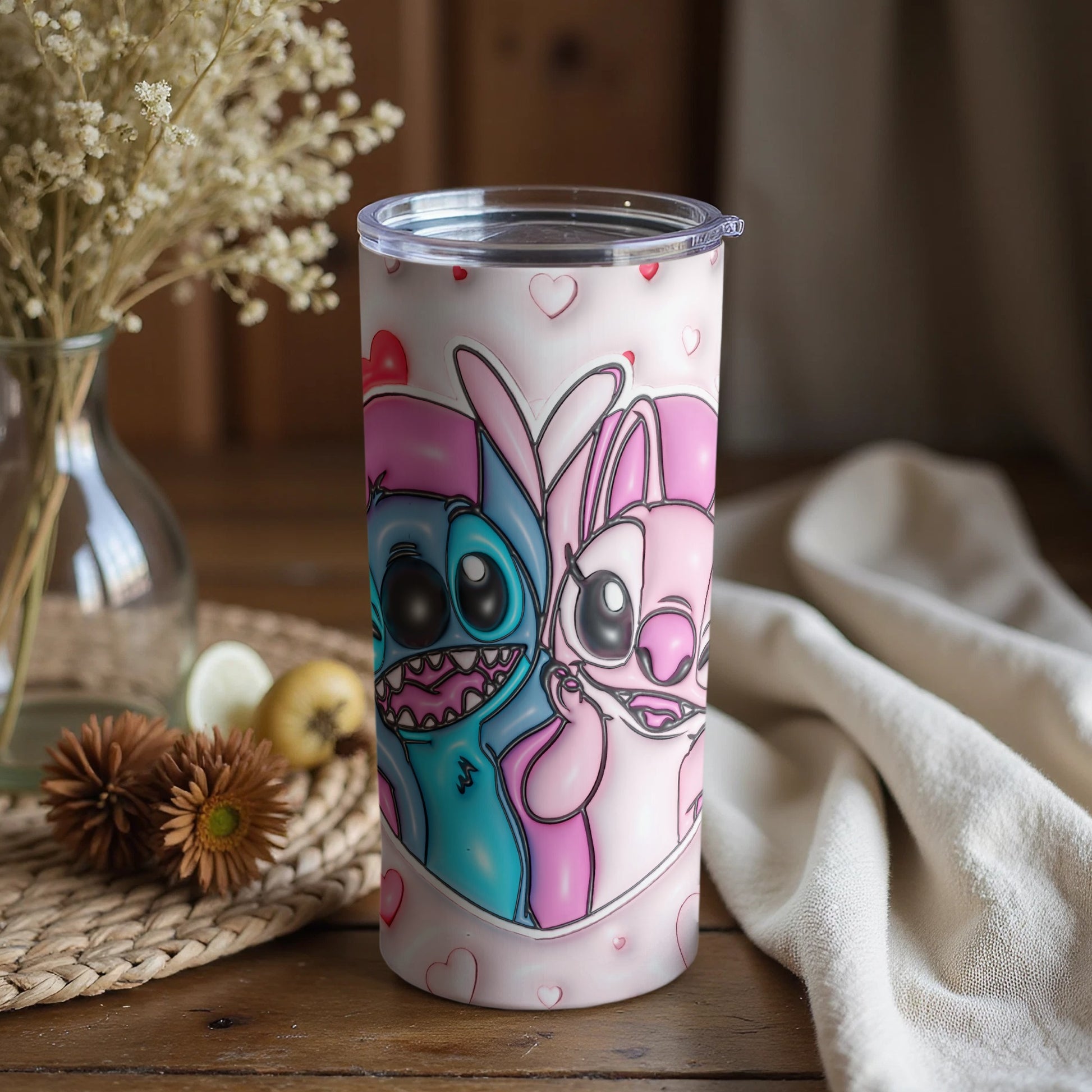 Cute Cartoon Couple Artwork Tumbler Design Gift