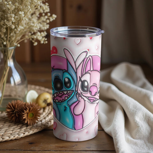 Cute Cartoon Couple Artwork Tumbler Design Gift