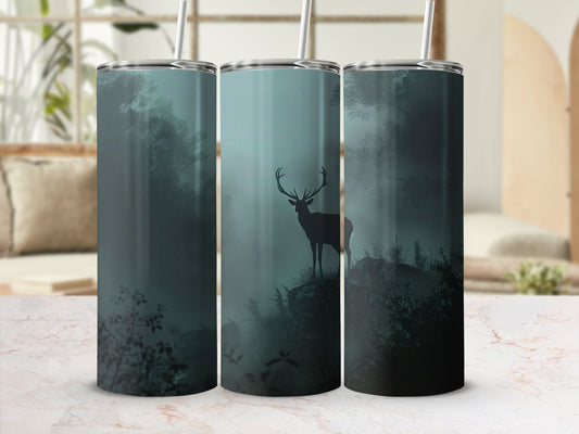 Misty Forest Stag Silhouette Design Tumbler product type
Deer, Stag, Antlers, Forest, Misty, Foggy, Silhouette, Wildlife, Nature, Outdoors, Woodland, Tumbler, Drinkware, Insulatedcup, Animaldesign, Darkaesthetic, Mysterioustheme, Greentones, Bluedesign, Beverages