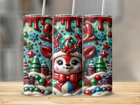 Festive Reindeer Holiday Tumbler Christmas Vibes Product