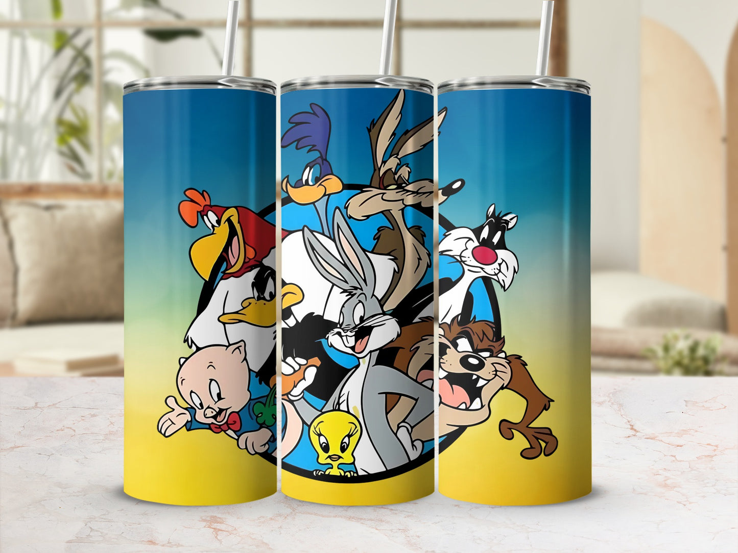 Looney Tunes Characters Colorful Tumbler Cup