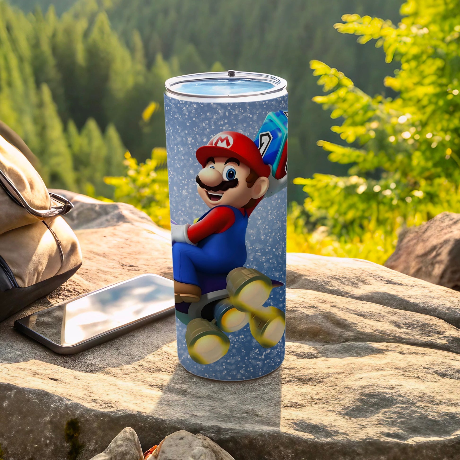 Super Mario Themed Travel Tumbler with Lid