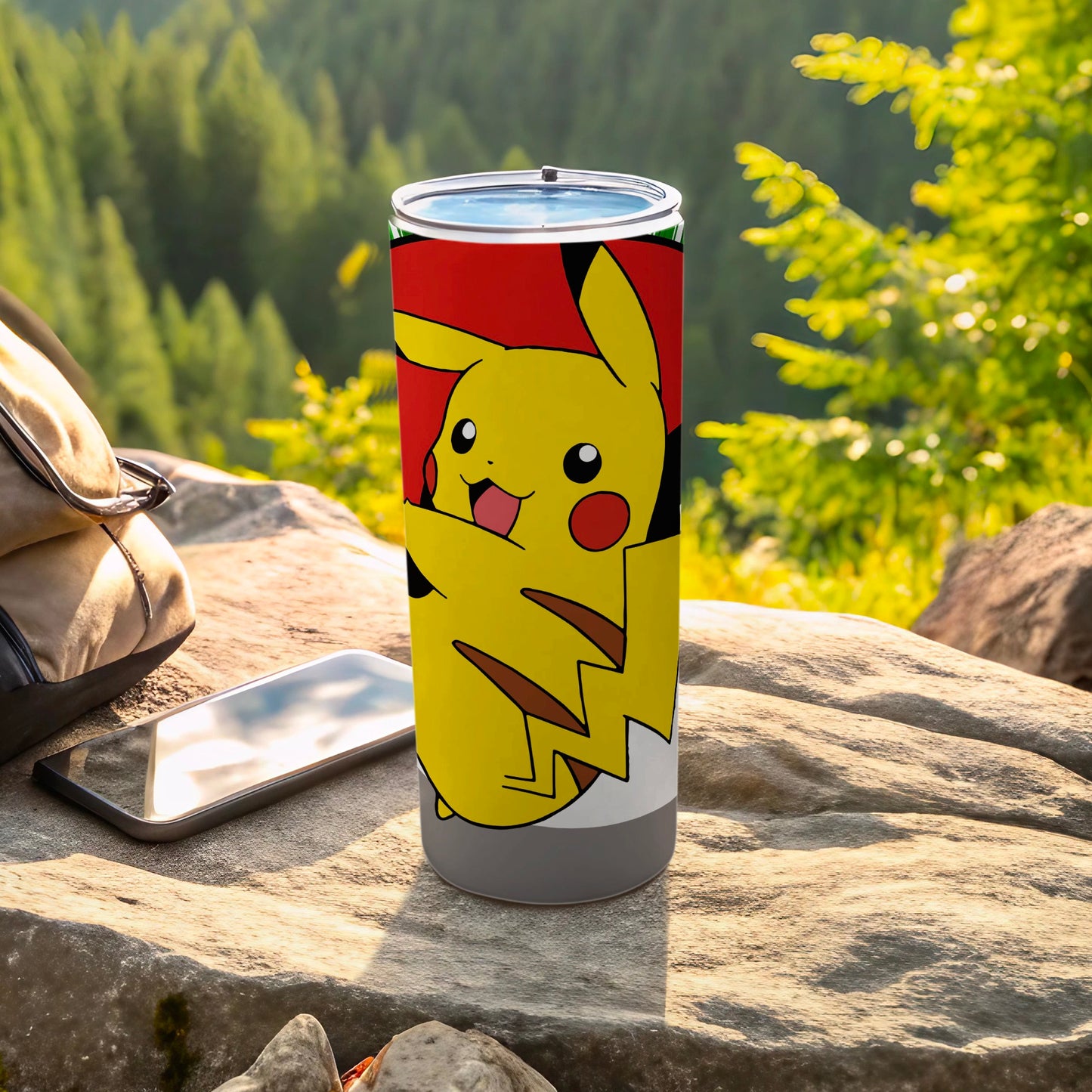 Colorful Pikachu Travel Tumbler for Outdoor Adventures