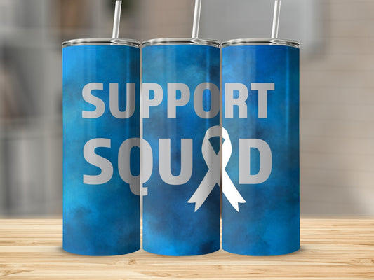 Support Squad White Ribbon Awareness Tumbler