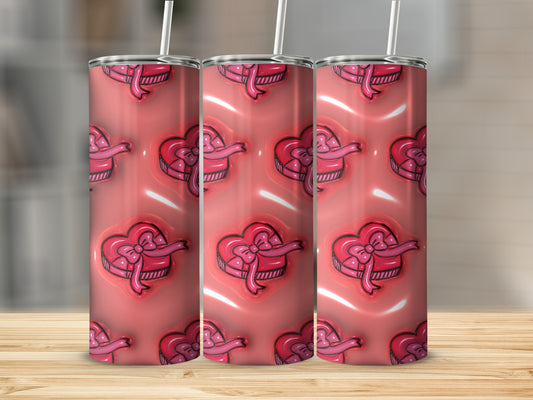 Romantic Heart Patterned Tumbler with Straw Product