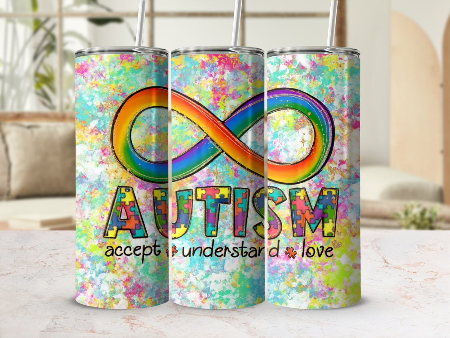 Autism Accept Understand Love Tumbler Awareness Gift