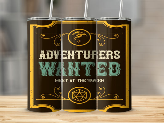 Adventurers Wanted Meet At The Tavern design tumbler