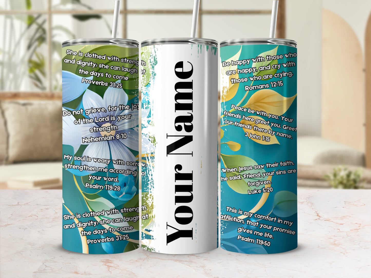 Inspirational Bible Verses Personalized Tumbler