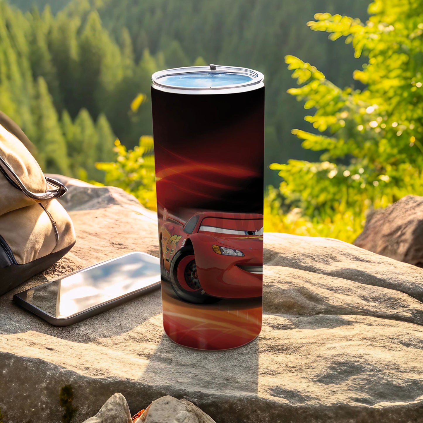 Red Racing Car Design Travel Mug for Fans and Enthusiasts
