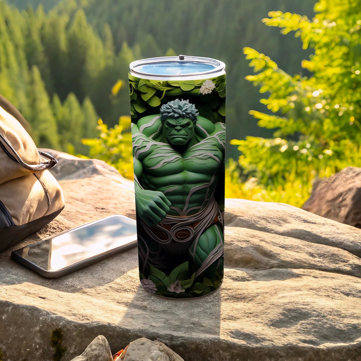 Hulk Inspired Artwork on Outdoor Adventure Tumbler