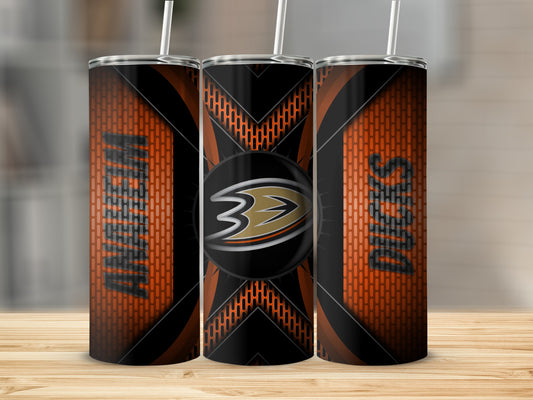 Anaheim Ducks Orange Team Design Themed Custom Tumblers