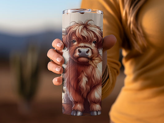 Adorable Highland Cow Insulated Travel Tumbler Product