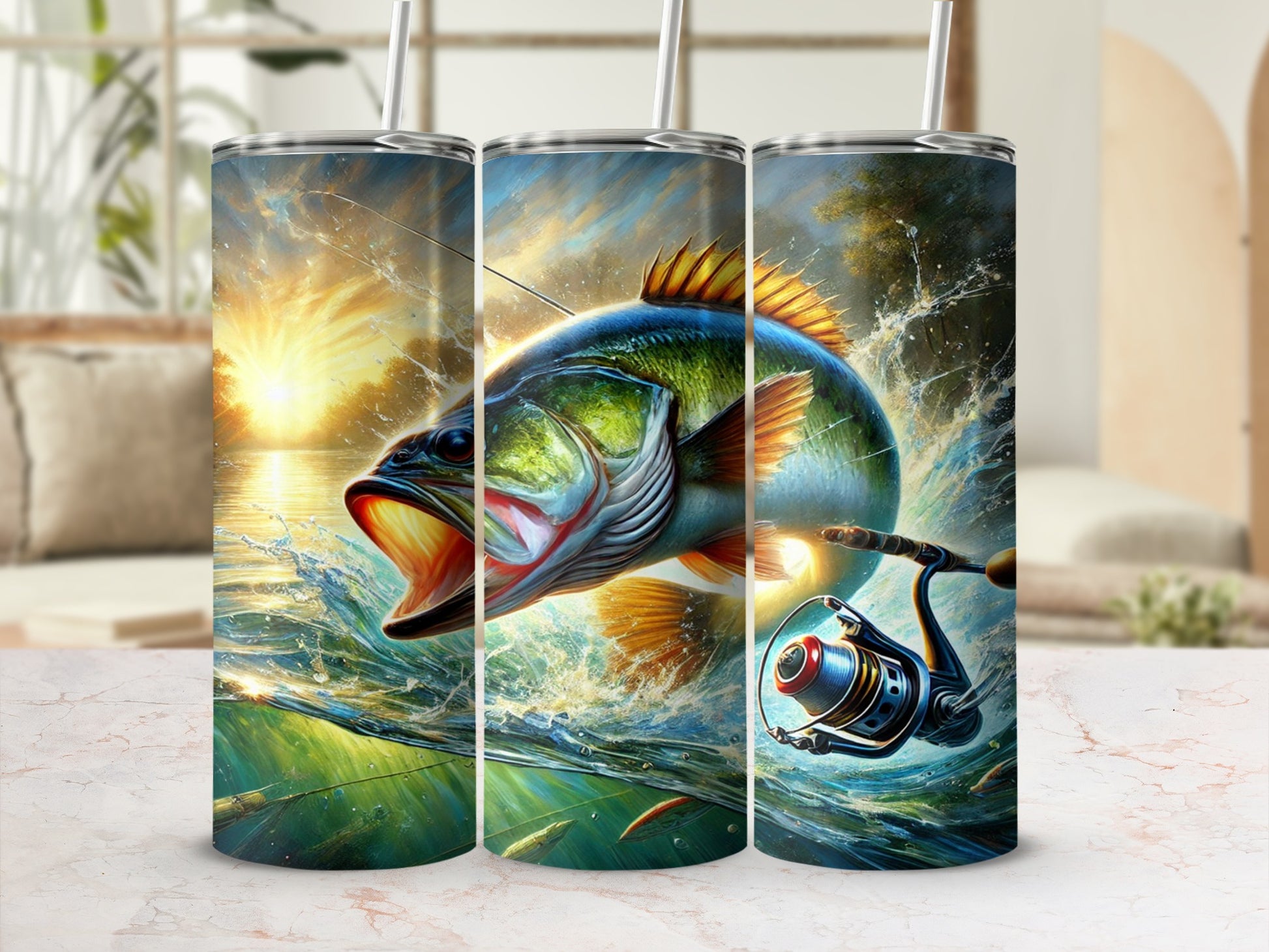 Fishing Themed Stainless Steel Insulated Tumbler