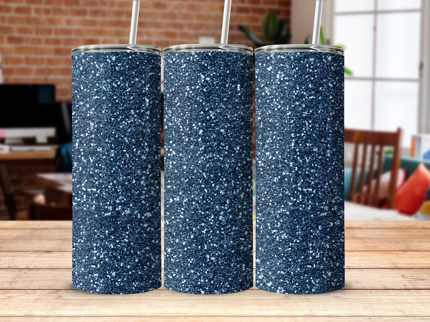 Sparkling Blue Glitter Tumbler for Stylish Hydration