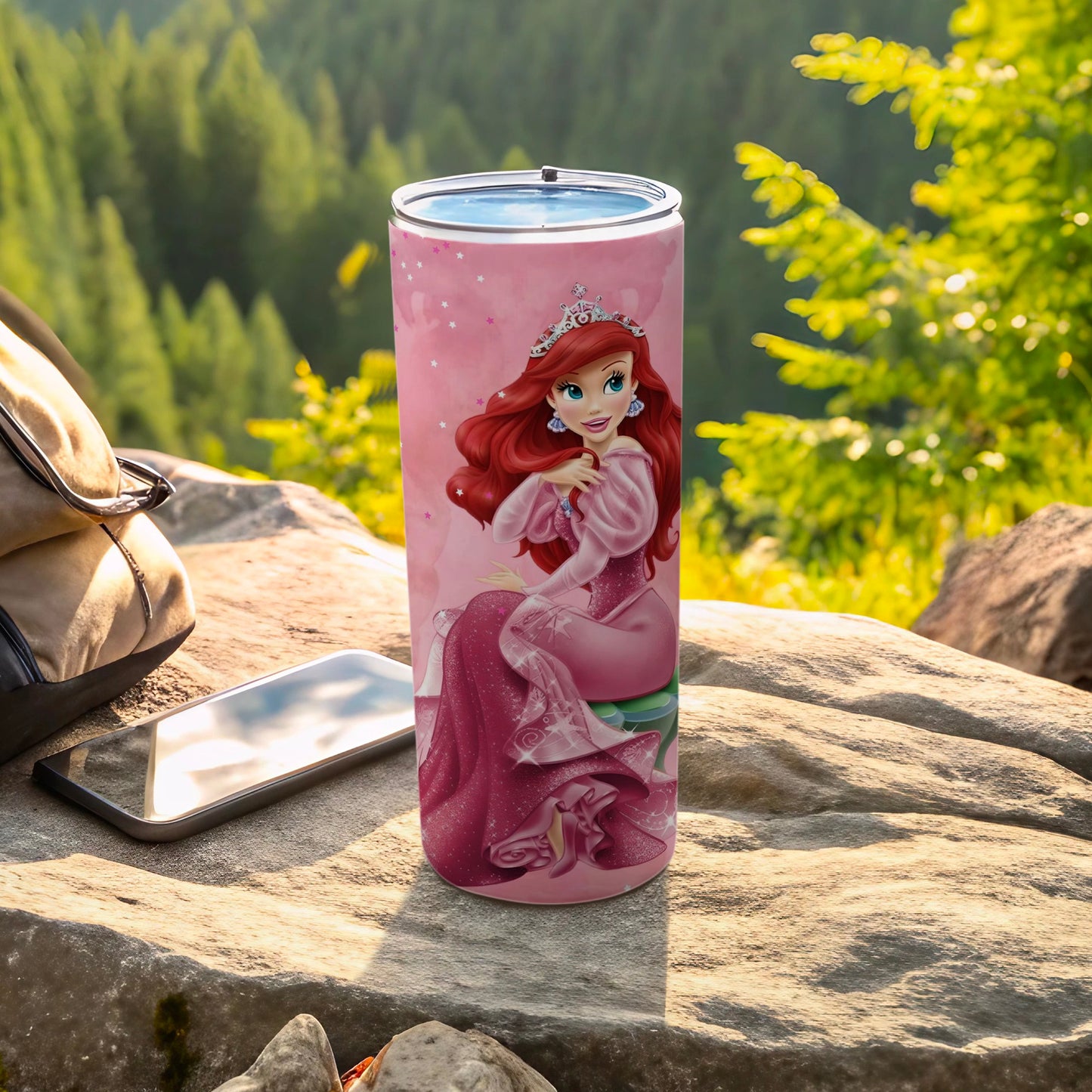 Princess Themed Tumbler with Cute Princess Illustration
