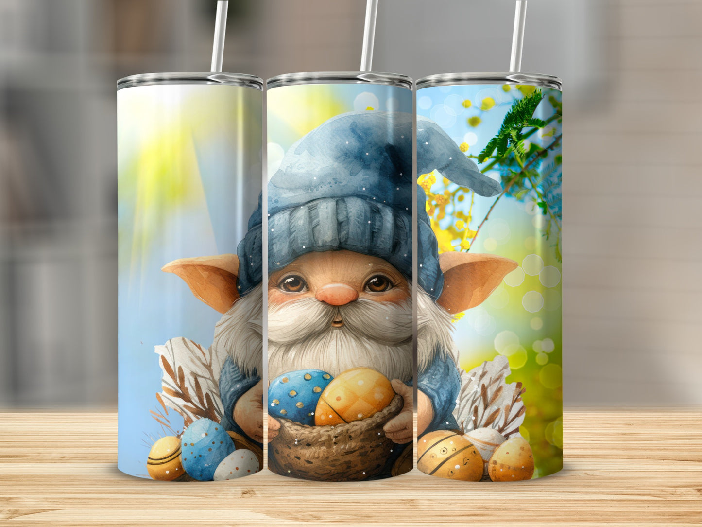 Easter Gnome with Eggs Drinking Tumbler Cup Gift